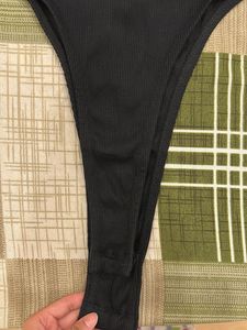 Bonker Black Ribbed Cutout Bodysuit