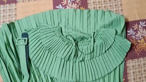 Green Pleated Skirt