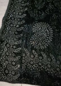 Elegant Black Velvet shimmer Shawl 3