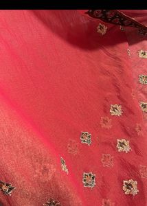 Rust &amp; Green Embroidered Saree