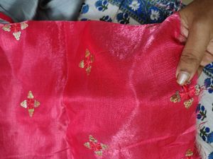 Grey Work Saree