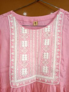 Pink embroidered sharara suit