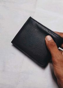 New Trendy Mens Black Genuine Leather Wallet