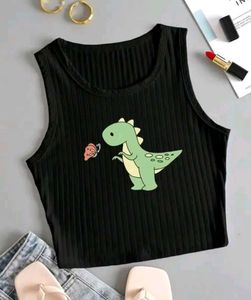 Dino Graphic Ribbed Tank Top