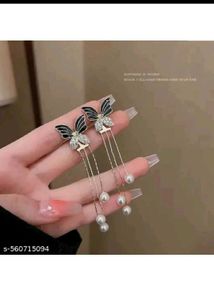 Butterfly Pearl Drop Earrings