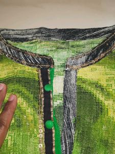 Green Abstract Print Kurti