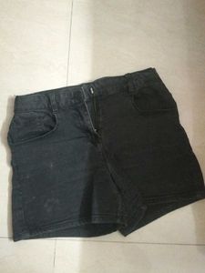Black Denim Shorts