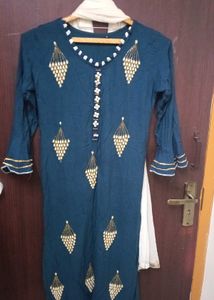 Elegant Teal Embroidered Kurta Set