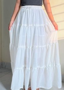 Proper White Tiered Maxi Skirt🤍