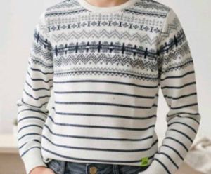 Striped Knit Pullover Sweater LIKE NEW .