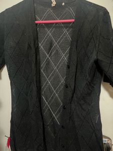 Black Patterned Cardigan