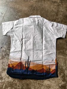 Men Comfort Semi Sheer Printed Party Shirt