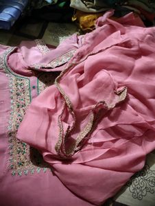 Baby Pink Patiyala Suit With Dupatta