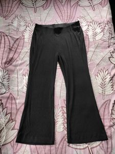 🌸Black Ribbed Flared Trouser