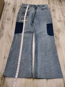 Sc8748 Brinjal Cargo Bootcut Jeans Waist 32