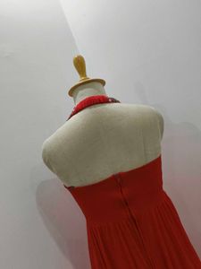 Red Embellished Party Dress