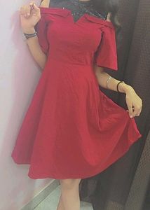 Ruffle Sleeves Party Wear Dress