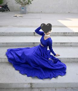 Royal Blue Lehenga Choli (Without Duppta)