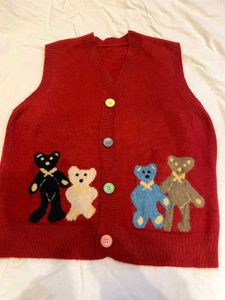 cute pintersty Teddy Bear Knit Vest