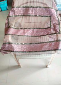 mauve net saree with attractive border