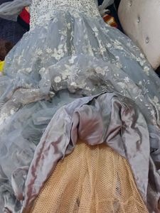Elegant White Floral Ball Gown