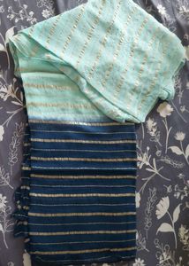 Striped Crepe Zari Saree with blouse