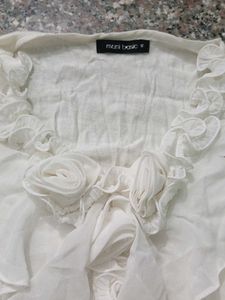 Elegant White Ruffle Top