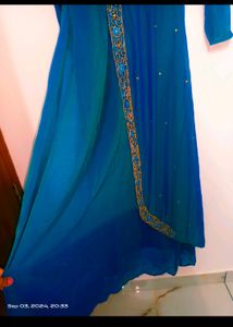 Peacock Blue Double Shade Kurta