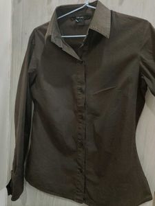 Brown Button-Down Shirt