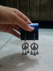 Ethnic Dangle Earrings Oxidised