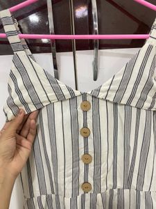 Striped Button-Front Sundress