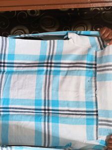 Blue Plaid Button-Down Shirt