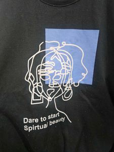 Graphic Print Black Sweatshirt