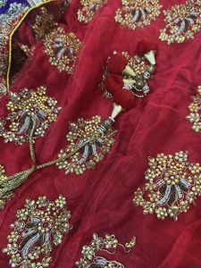 Red &amp; Blue Lehenga Choli Set Never Wore