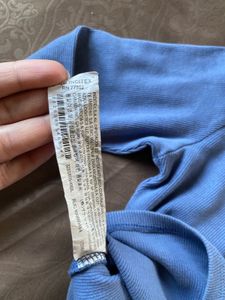 Zara Blue Ruched Long Sleeve Top