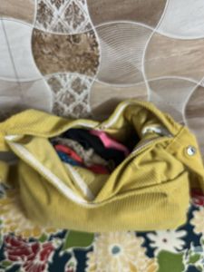 Yellow Corduroy Sling Bag