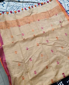 Women Beige Embroidery Khadi Cotton Suit Set