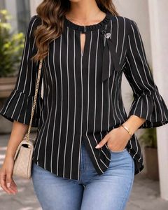 Elegant Black Bell Sleeve Top