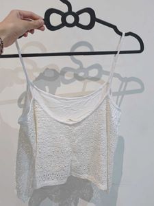 White Cutout Cami Top