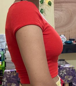 H&amp;M Red Fitted Top