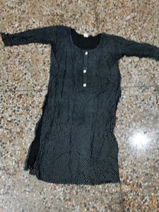 Black Polka Dot Kurta