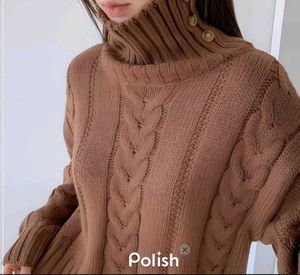 New With Tag Brown Turtleneck Knit Sweater