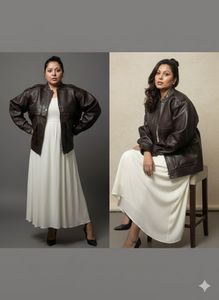 leather oversize bomber jacket size S