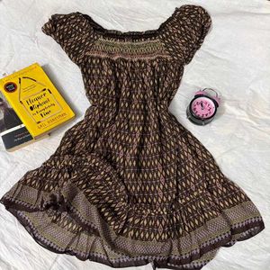 cottagecore brown dress