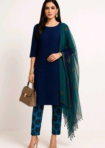 Embellished Kurta Pant Dupatta Set