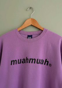 MuahMuah Purple Sweatshirt Korean Brand