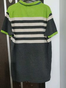 Striped Green &amp; Grey Polo Shirt