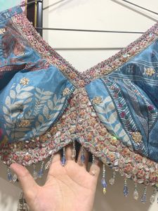 Blue Patchwork Lehenga Skirt