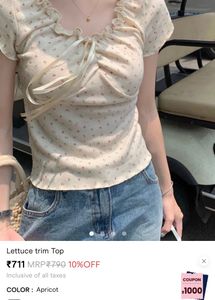 Floral Lettuce Trim Top