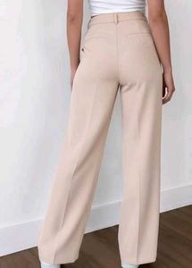 Beige Flared Formal pants